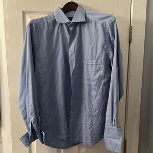 Canali Blue Dress Shirt Classic Button-Down